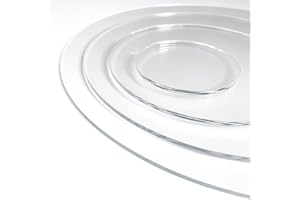SIGNALÉTIQUE.BIZ FRANCE Rond Plastique Transparent 29 cm. Epaisseur 1,5mm.Plaque Ronde Acrylique Transparent. Disque Verre Acrylique. Cercle Verre Plastique Rigide.