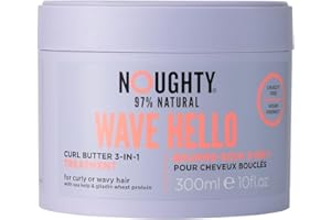 Noughty 97% Natural Wave Hello Curl Butter 3-in-1 Treatment, Moisturising Hair Mask, Leave-In Conditioner and Post Shampoo Conditioning Wash, with Sea Kelp, Sulphate Free Vegan Haircare 300ml