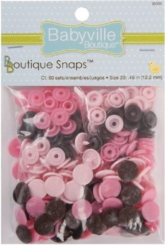 Babyville Boutique Snaps, Mod Girl Flowers, 60 Count by Dritz Babyville Boutique