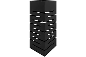 IlGruppone Portaombrelli Interno Esterno Elegante in Metallo Con Ganci Per Ombrellini Design Moderno - Modello 4 Nero