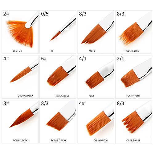 Jingxu 12st Borstenpinsel, Mischpalette Künstlerpinsel Pinselset Malen Acryl Palette Für Öl ölfarben - 5