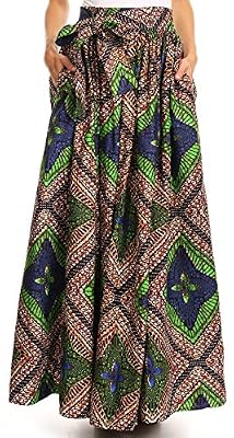Sakkas 16317 - Asma convertible en cirage traditionnel à fermeture ajustable jupe maxi | Robe - 2281-Marron / Bleu - OS