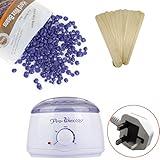 Hair Removal Hot Paraffin Wax Warmer Heater Machine Pot electric Hard Bean Set Depilatory kit men women (Purple)
