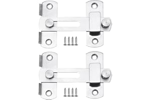 LBSAMP Chiavistello per porta in acciaio inox, 2 pezzi, serratura scorrevole con chiavistello, in acciaio inox, con viti, per bagno, WC, mobili, porte, finestre, 10 cm x 7 cm