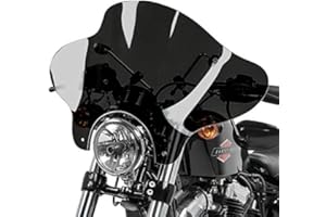 CRAFTRIDE Parabrisas Batwing con fijación de 4 Puntos Compatible para Motos Custom Oscuro