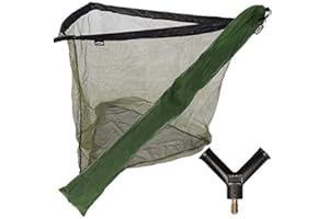 DNA NEW NGT 36" Green Carp Coarse Fishing Landing Net with Strong Metal Spreader Block and Stink Storage Bag