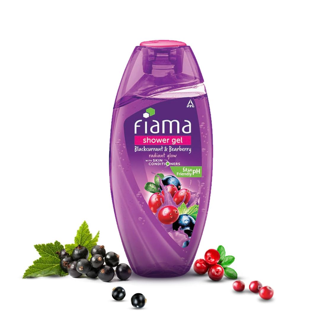 Fiama Body Wash Shower Gel Blackcurrant & Bearberry, 250ml, Body Wash for Women & Men with Skin Conditioners for Radiant Glow
