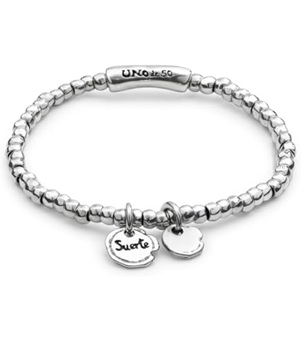 Bracciale UNOde50 Con Sfera, Mano Di Fatima E Vetro Di Murano Turchese - Placcato Argento Sterling - Gioiello Artigianale Spagnolo In Scatola Regalo