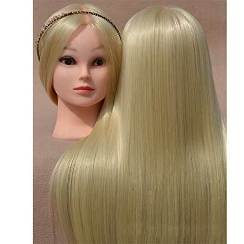 Neverland Professional 26" Super Long 100% Synthetic Hair Hairdressing Equipment Styling Head Doll Mannequin Training Head Tools Braiding Cutting Student Practice Model with Clamp