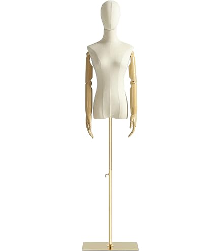 1 Paire De Bras Souples Pour Mannequin Couture - 60 Cm, Épinglables, Coton, Pour Robes Femmes - 10