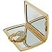 Compact Mirror Gold Tone Polished Envelope Mirror With Crystal Set Lever Opener SC967