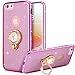Price comparison product image Case for Iphone 5/5s/se,Iphone 5/5s/se Shell,KunyFond Silicone Case TPU Bling Diamond Rhinestone Ring Stand Case with Shiny Shining Glitter Sequin Glitter Diamond Rhinestone Ring Stand Holder Scratch Proof Soft Crystal Kirstall Clear Case Clear Shockproof Transparent Soft Flexible Crystal Clear Silicone Protective Case for Mobile Phone Belt Case Cover Case Cover TPU Bumper Case for Apple Iphone 5/5s/se-Diamond Pink