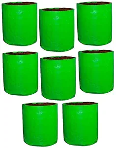 GROWTOP HDPE Terrace/Kitchen Gardening Round Shape Grow Bags - 15INCH  15INCH (Pack of 8)