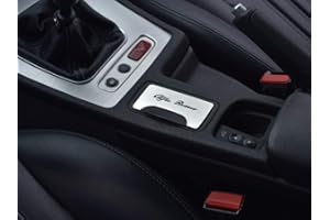 AUTOCOVR Copertura In Acciaio per Alfa_Romeo BRERA & SPIDER (939) - 1 Pezzo Copertura dell'emblema Targa Inox Metallo Spazzolato Interni Fatto Su Misura Decorazioni Tuning Accessori