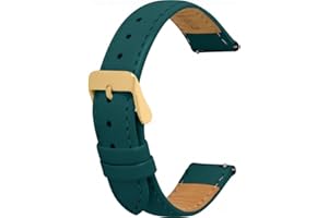 Toff London Ladies Leather Watch Strap, Quick Release with Gold Metal Buckle, Band Width 18mm