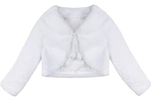 inhzoy Kinder Madchen Bolero kunstpelz Jacke Dicke Winter Herbst Schulterjacke Jäckchen Umhangjacke für Hochzeit Tauf Kommunion