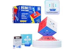 BUCAXIT Moyu RS3M V5 Dual Adjustment 3x3 Speed Cubo Magico Senza Adesivo Silky e Fluente Competitivo per gli Amanti del Cubo (Magnetic Dual Adjustment Version)