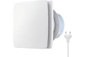 Bacxzomx Aspiratore Bagno 100mm Ventola Aspirazione Bagno Silenzioso,12W Estrattore Aria Silenzioso con Valvola Antiritorno, Ventola Bagno per WC Cucina Ufficio Garage