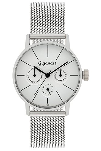 Gigandet Quarz Damen-Armbanduhr Minimalism Multifunktion Uhr Datum Analog Edelstahlarmband Silber G38-005 Gigandet Quarz Damen-Armbanduhr Minimalism Multifunktion Uhr Datum Analog Edelstahlarmband Silber G38-005
