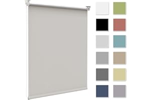 ‎ZARNAN Verdunkelungsrollo Verdunklungsrollo ohne Bohren & mit Bohren,Rollo Verdunkelung Creme 75x200cm(Stoffbreite 70cm) für Fenster innen Wandmontage,Deckenmontage Fensterrollo Seitenzugrollo Klemmrollo
