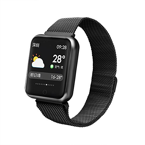 Preisvergleich Produktbild Fitness-Armband wasserdicht,Miya IP68 Bluetooth Smartwatch intelligente Armbanduhr Farbe Touchscreen Blutdruck Uhr Herzfrequenz Messgerät Sport Fitness Tracker, für Android und IOS(Schwarz)