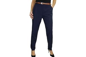 icecoolfashion Smart Work Trousers for Women UK Ladies Tapered Leg Formal Office Trouser Tailored Fit Lightweight Work Pants Size 8-22