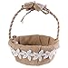 Produktbild Hochzeit Blume Korb, Vintage Rustikal Jute Jute Schleife Hochzeit Mädchen Blumenkorb, Hochzeit Romantische Körbe Flower Girl Blütenblatt Halterung für Hochzeit Party Geburtstag Baby Dusche Gastgeschenken