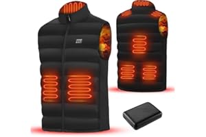 CaiQiXuan Down Heated Vest for Men Women Heated Gilet with 10000mAh Battery Pack,8 Heating Zones,Lightweight Rechargeable Electric Heating Vest Heated Jacket