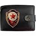 Produktbild Soviet Badge USSR Sowjetische Abzeichen Klassek Herren Geldbörse Portemonnaie Brieftasche UdSSR Russland aus echtem Leder schwarz Geschenk Präsent mit Metall Box