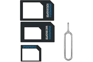 SpionProfi SIM Karten Adapter Set 4 in 1 mit SIM Nadel Nano Micro Standard Handy Tablet