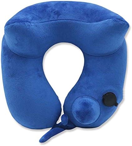 YANLI Press Automatic Inflatable U-Shaped Rotary Valve Neck Guard Plane Pillow Travel Portable Mini,001