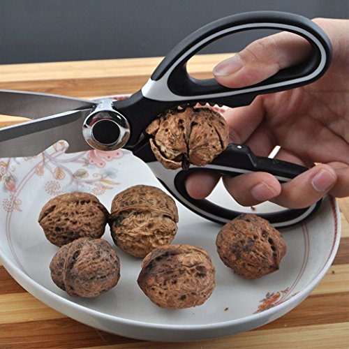 JoHome Küchenschere Edelstahl Razor Sharp Mehrzweckschere mit Wellenschliff Schere Flaschenöffner - 4
