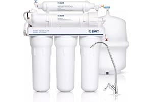 BWT Standard Osmose Inverse Domestique 75 GPD Sans Pompe – Débit de 11,8 L-h – Réservoir de 12 L – 5 étapes avec minéralisation – Taux de récupération de 10-20 purcent – Pression d'entrée de 3-6 bars