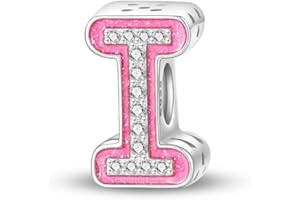 KUNSIR A-Z Alfabeto Charms Abalorios Colgante para mujer, plata de ley 925, compatible con pulseras y collares Pandora, compatible con pulseras europeas para mujeres y niñas KJC874