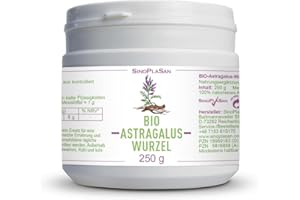 ‎SINOPLASAN GMBH Astragalus-Wurzel-Pulver (Astragalus membranaceus) Pulver, 100% naturrein ohne Zusätze | höchste Qualität | VEGAN | Meshfaktor 80 | Tragant… (250 g bio)