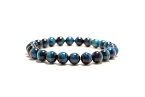 CHYUAN Bracelet Pierre Femme, Bleu Bracelets Perles Bracelet Charme Bijoux Femmes Hommes Couple Mode Cadeau