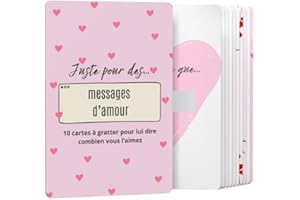 ROXISHA Messages d'Amour | Cartes à Gratter Amour | Lot de 10 Messages Romantiques Surprise, Cadeau pour Couple, Homme, Femme | Parfait pour la Saint Valentin, Anniversaire, Noël | Design Élégant | 9x13 cm