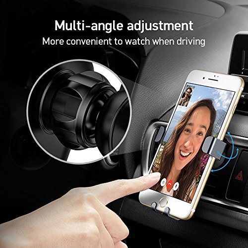 Supporto Smartphone Auto Universale, ikalula Griglia di Ventilazionee 360 Gradi di Rotazione Regolabile GravitÃ  Porta Cellulare Telefono Auto per iPhone, Samsung, Huawei, Xiaomi e Dispositivo GPS