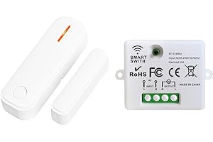 Tedeligo Interruttore Contatto Magnetico Senza Fili, Con Interruttore Contatto Magnetico Finestra E Ricevitore Radio Per Cappa Aspirante, Interruttore Contatto Finestra, Due Modalità Di Controllo