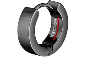 Sector No Limits Mono Orecchino Uomo in Acciaio, Smalto, IP Nero, Collezione Row - SACX24