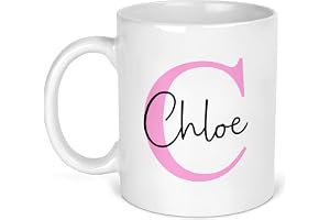Personalised Initial and Name Mug - Custom Printed Gift with Choice of Colour - Ideal for Her, Mum, Friend, Nan or Girls