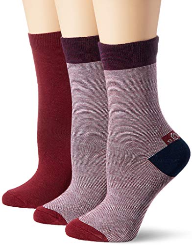 s.Oliver Socks Damen S20550, Rot (Ruby Red 3750), 35/38, 3er Pack