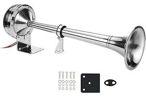 Gugxiom Klaxon Bateau 12V Puissant, 328DB en Acier Inoxydable Non Magnétique Universel pour Bateau Approuvé par les Garde-côtes, Klaxons à Air Fort Klaxons à Air Marin