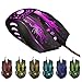 Produktbild uniqueaur Optische 6 Taste LED USB Wired Light Farbwechsel Pro Gamer Gaming PC Maus, Schwarz
