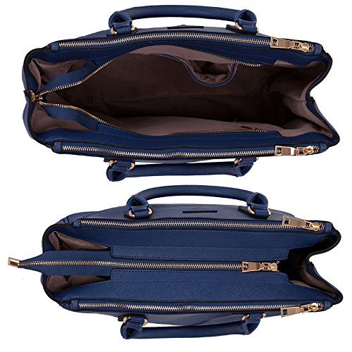 LARGE SIZE Ladies Women's Fashion Designer Faux Leather Chic Bags Handbags Tote Large Size Bag Quality Handbag Shoulder Satchel Bags CW00118 (NAVY TOTE BAG)