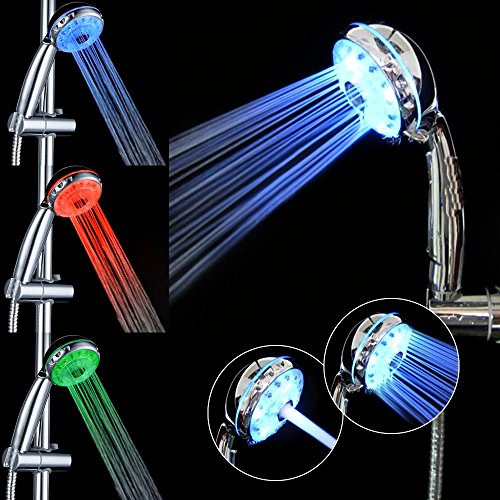 GreForest 3 Farben ändern leuchten LED-Duschkopf für Badezimmer