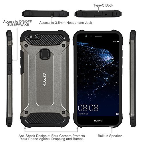 P10 Lite Funda J D Armadura Delgada Doble Capa Protecci n Pesada H brida Resistente Funda Protectora y Robusta para Huawei P10 Lite - gris reviews P10 Lite Funda J D Armadura Delgada Doble Capa Protecci n Pesada H brida Resistente Funda Protectora y Robusta para Huawei P10 Lite - gris
