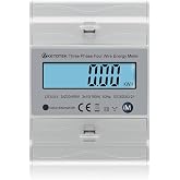 KETOTEK Three-Phase Counter DIN Rail Bi-Directional Measurement Wattmeter | Multifunctional Three-phase Display of Energy Con