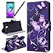 Price comparison product image HB-Int 3 in 1 Flip Case for Samsung Galaxy A3 (2016) A310 Stand Function Cover Purple Butterfly Flip Book Style Wallet Design High Quality Bumper Holster Card Slots Magnetic Closure Pocket Full Body Protection Pouch Folio Hard Plastic Back Case Accessories Screen Protector + Stylus Pen