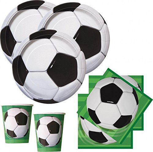 48 Teile Fußball Party Deko Set für 16 Personen